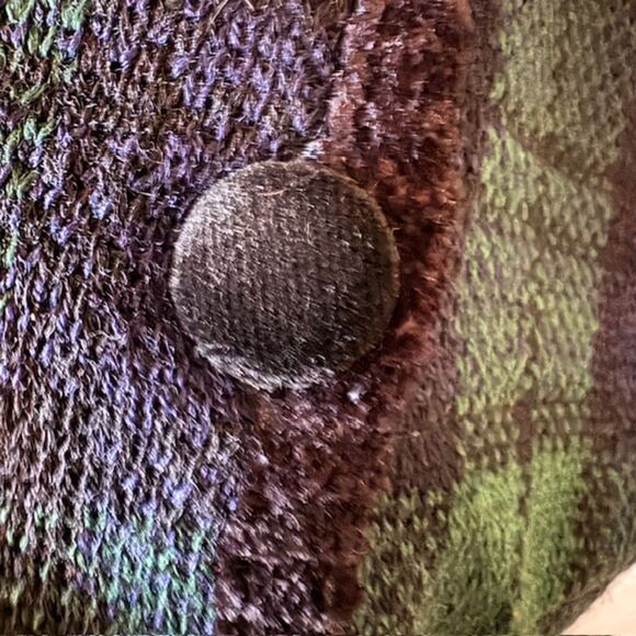 Pendleton Women's Green Plaid V-Neck Long Sleeve Wool Cardigan Sweater Sz M - Picture 5 of 11